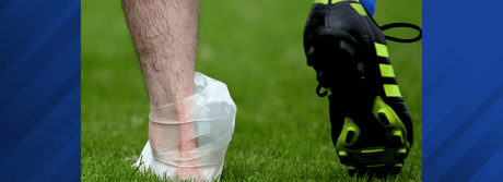 A ankle strapped with ice. Important to know what is the best football boots for weak ankles afterwards