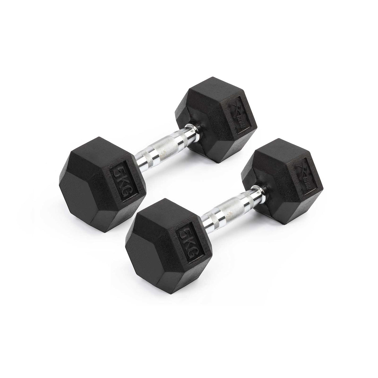 Rival Rubber Hex Dumbell 5kg Pair