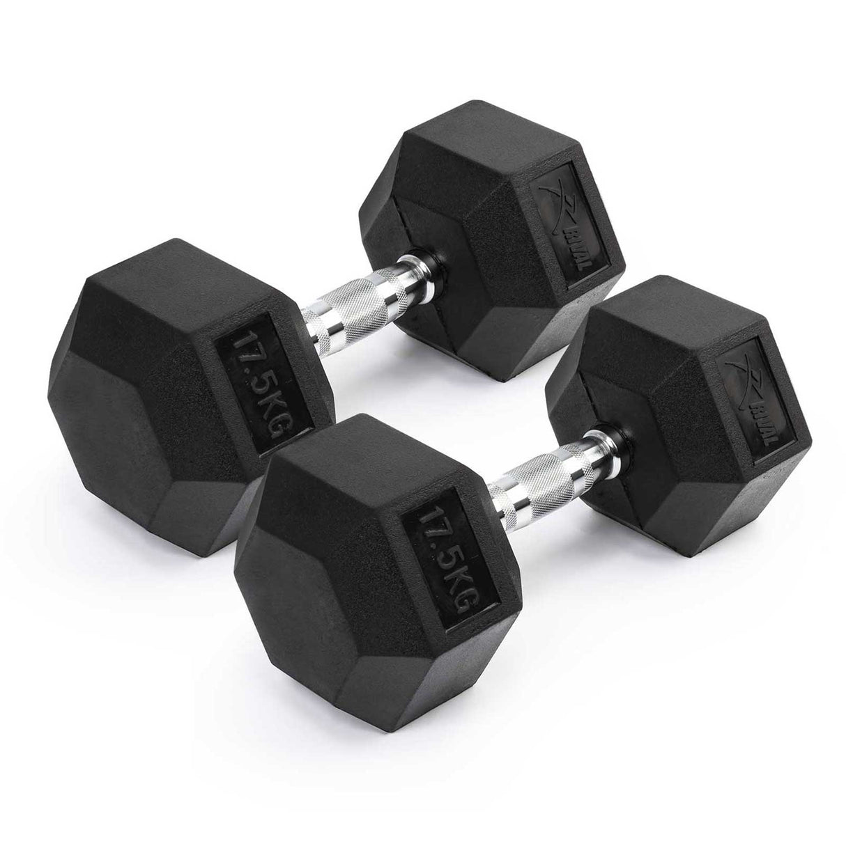 Rival Rubber Hex Dumbbell 17.5kg Pair