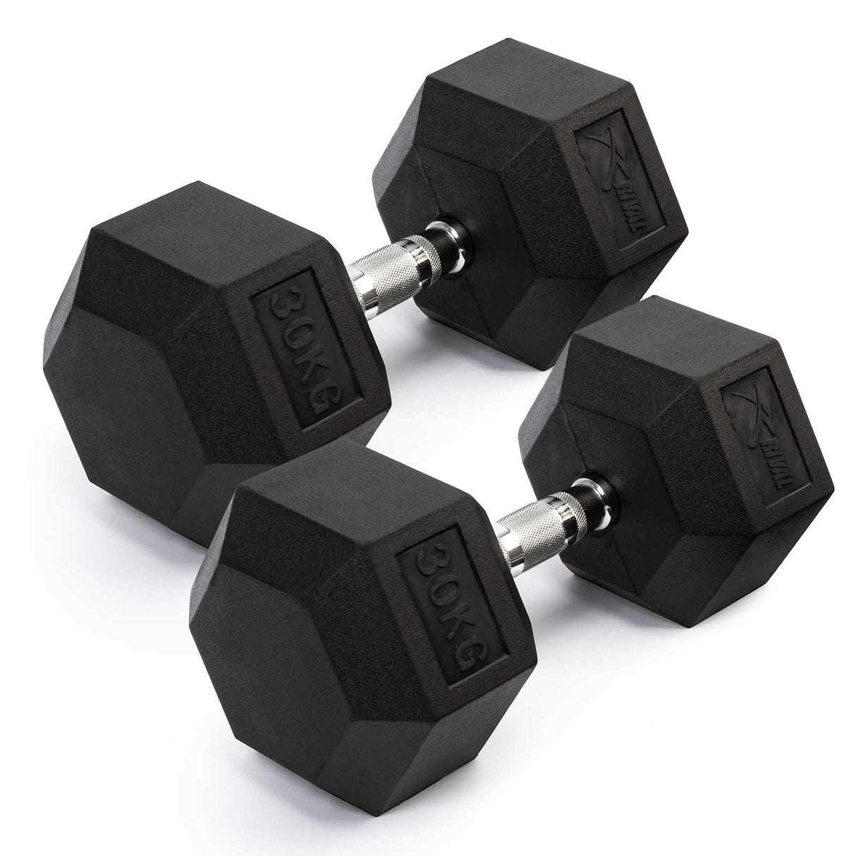 Rival Rubber Hex Dumbbell 30kg Pair