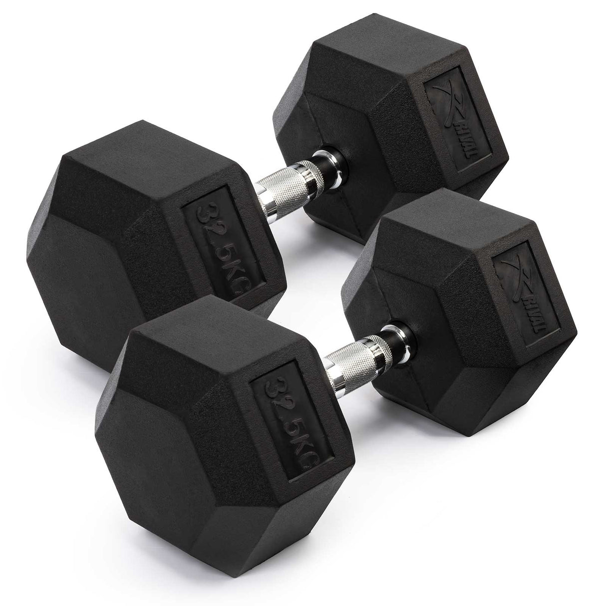 Rival Rubber Hex Dumbbell 32.5kg Pair