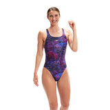Speedo Allover Digital Leaderback Womens Swimsuit