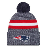 New Era New England Patriots 2023/24 Sideline Cuffed Bobble Hat