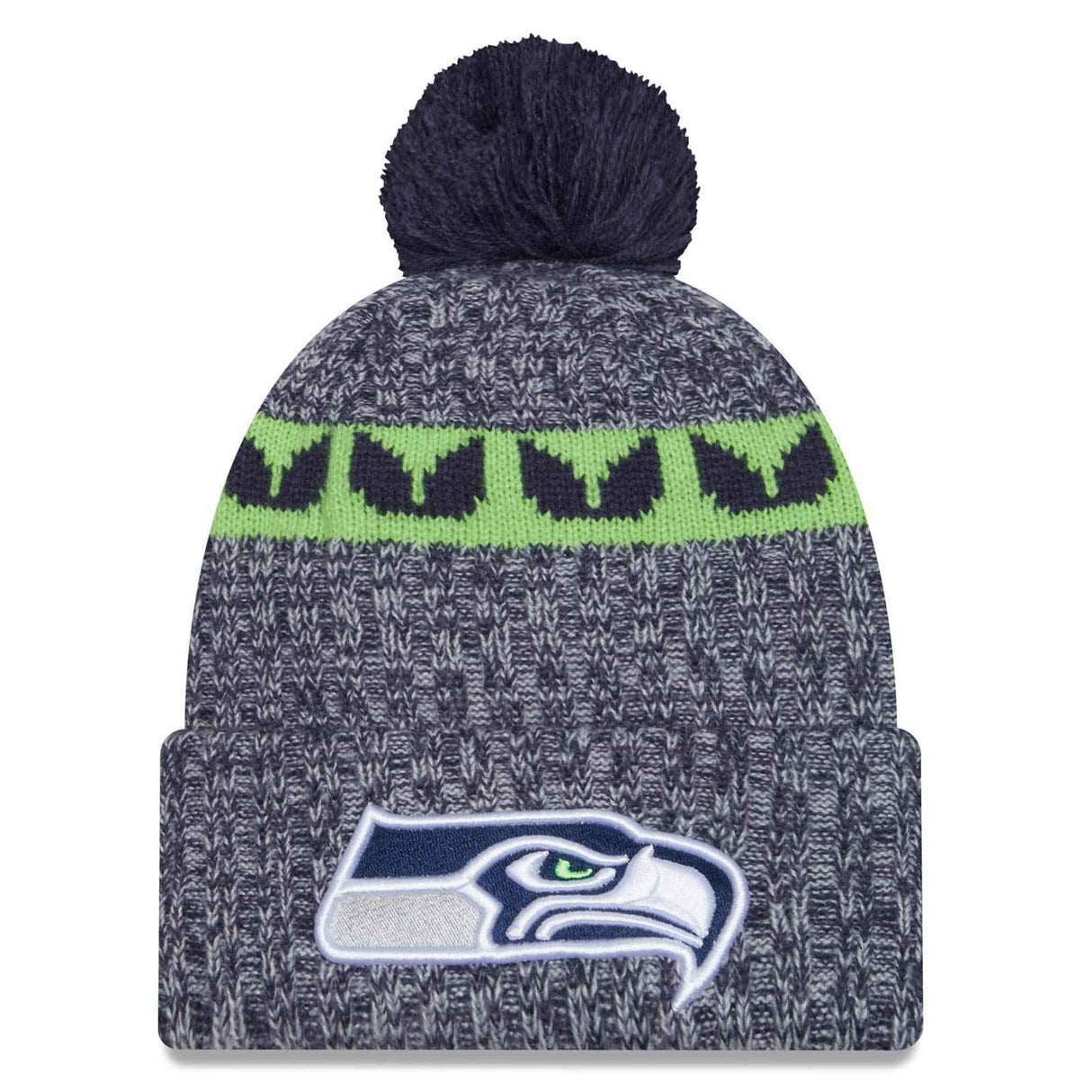 New Era Seattle Seahawks 2023/24 Sideline Cuffed Bobble Hat