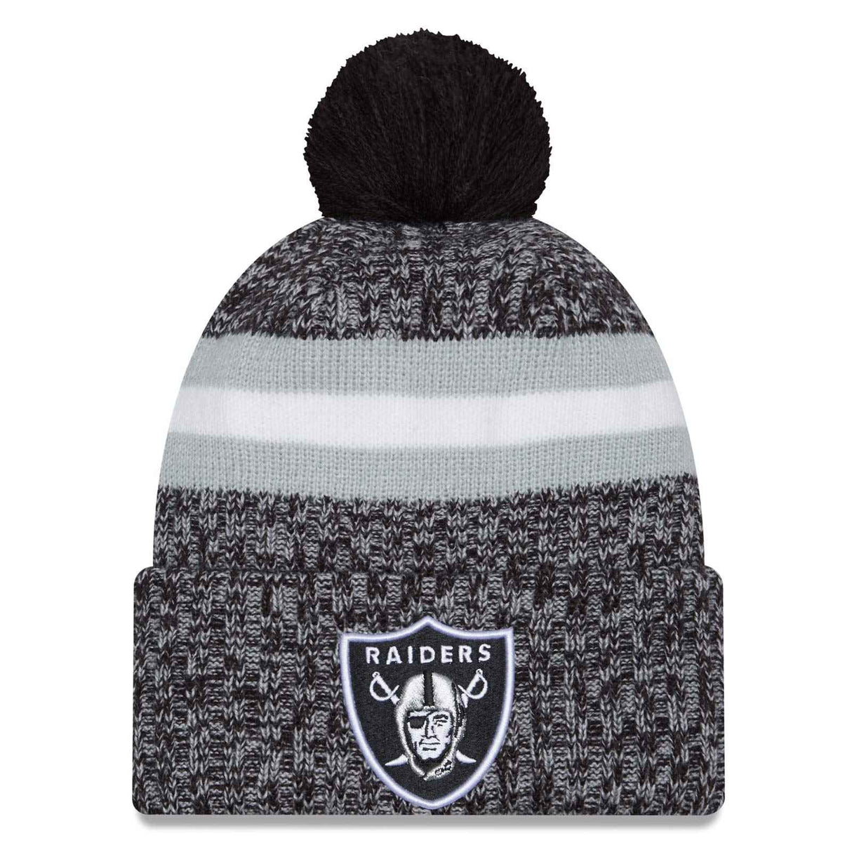 New Era Las Vegas Raiders 2023/24 Sideline Cuffed Bobble Hat