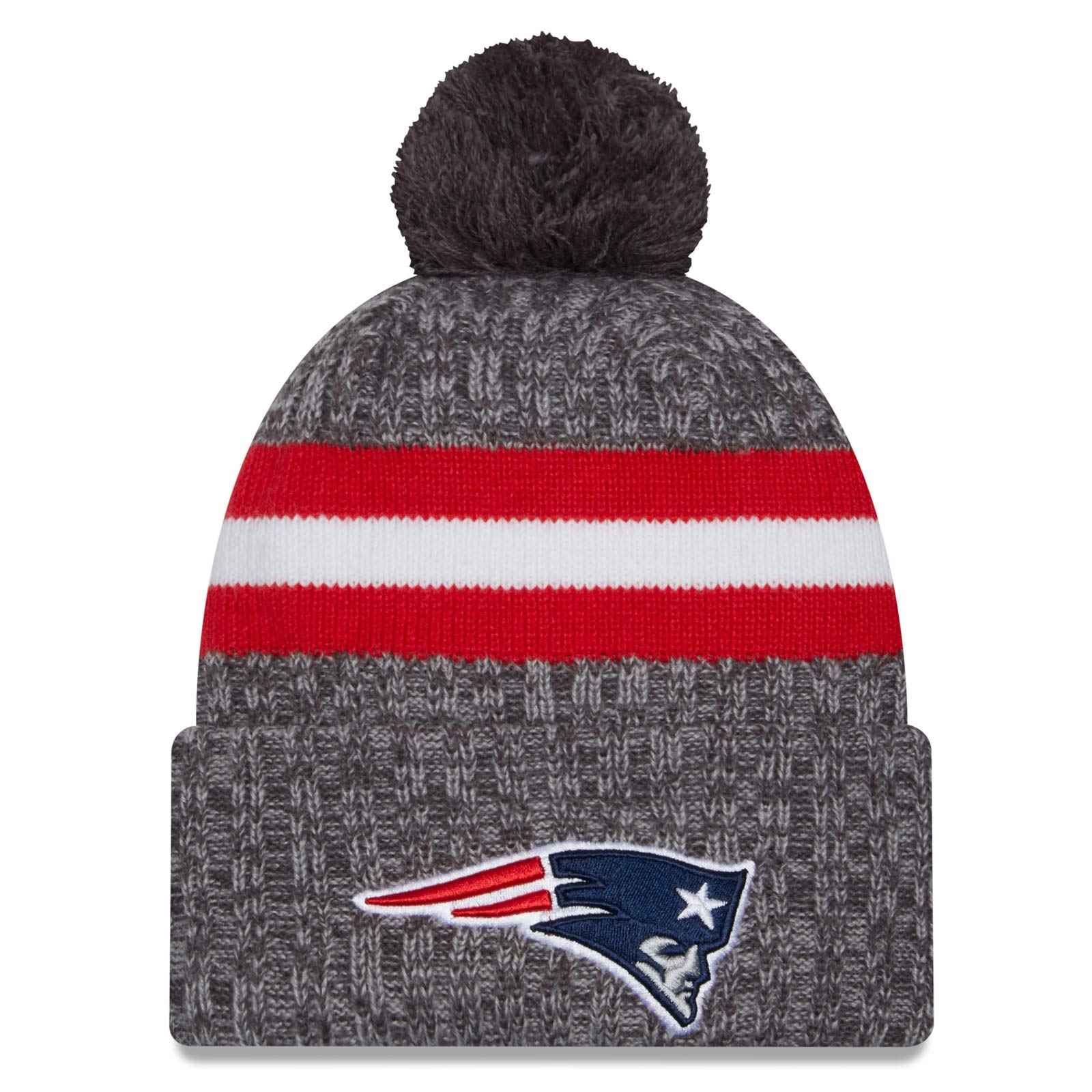 New Era New England Patriots 2023 24 Sideline Cuffed Bobble Hat