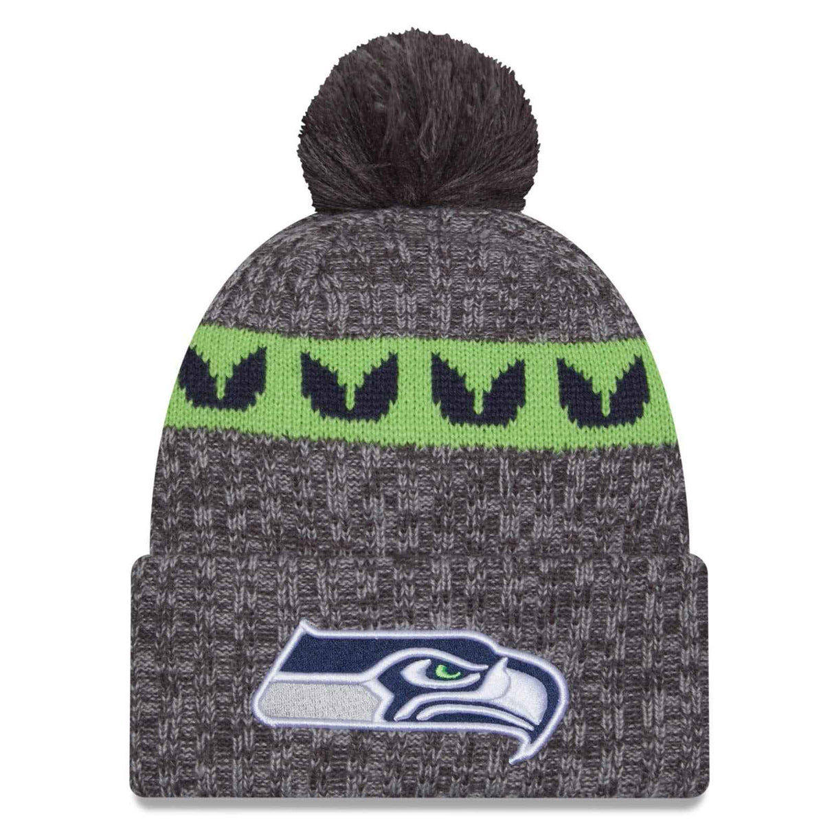 New Era Seattle Seahawks 2023/24 Sideline Cuffed Bobble Hat