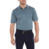 Footjoy Pique Stripe Polo Blue