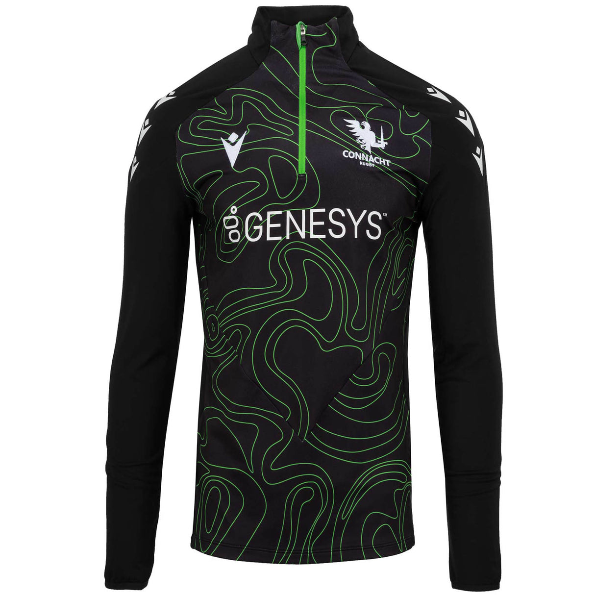 Macron Connacht Rugby 2024/25 Kids Warm Up Quarter Zip Top