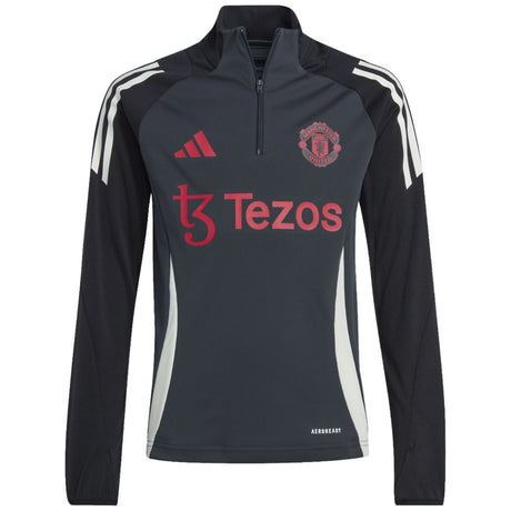 adidas Manchester United 2024/25 Kids Quarter Zip Long Sleeved Training Top