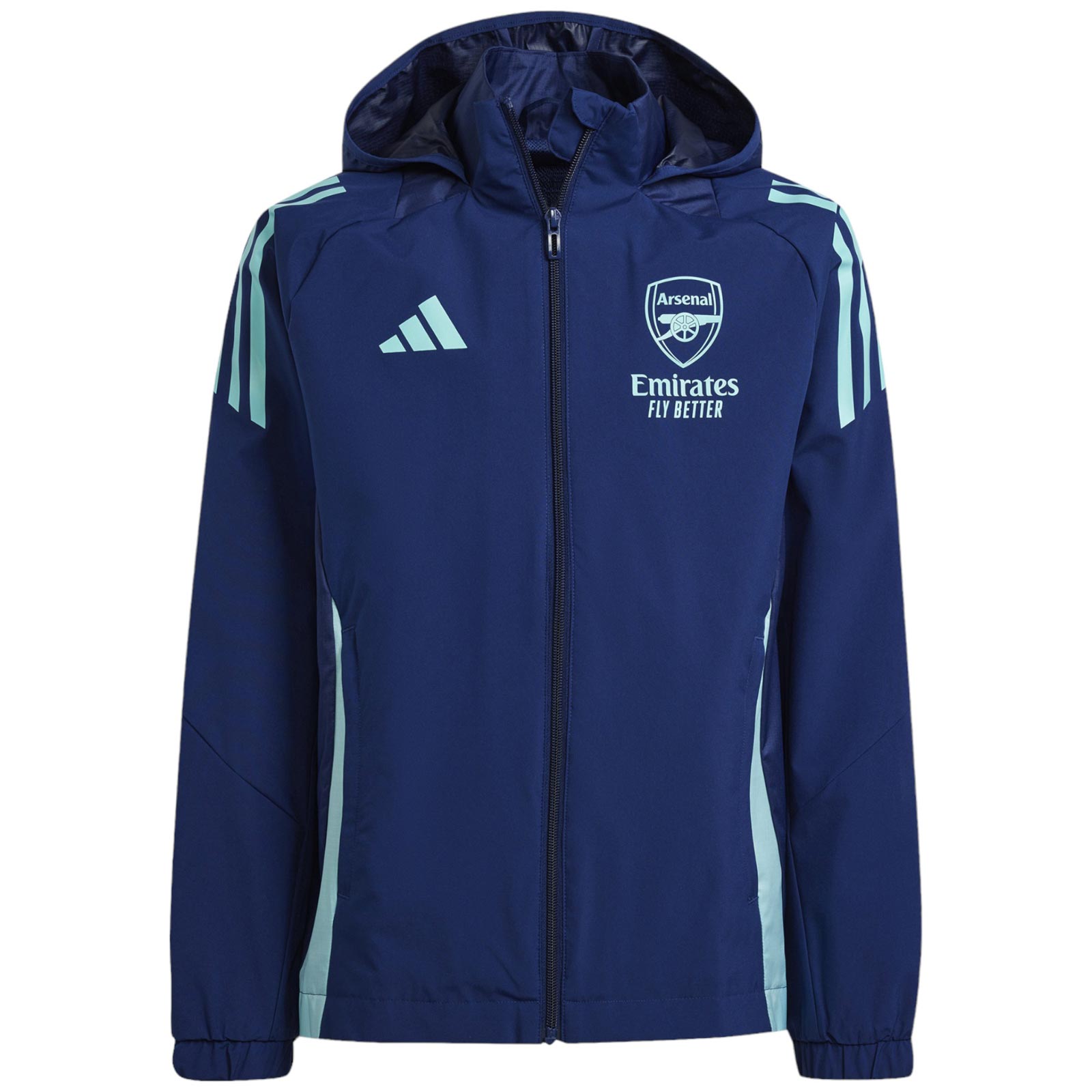 adidas Arsenal 2024 25 Full Zip Hooded Kids Jacket