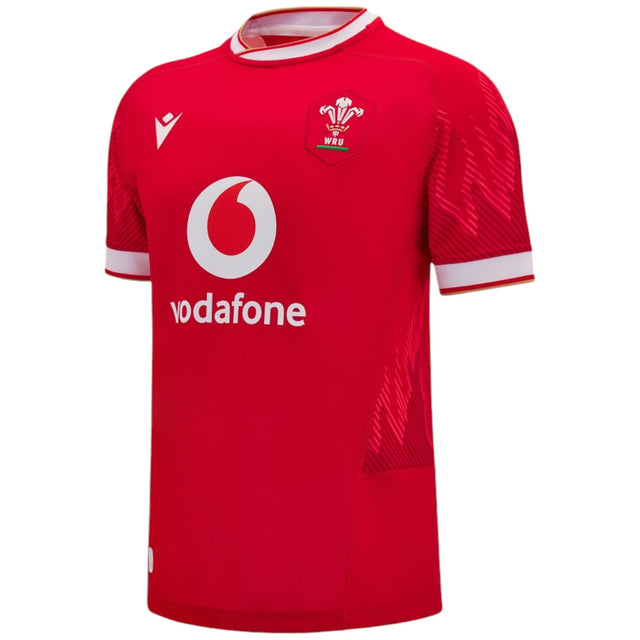 Macron Wales 2024/25 Short Sleeved Home Replica Rugby Jersey