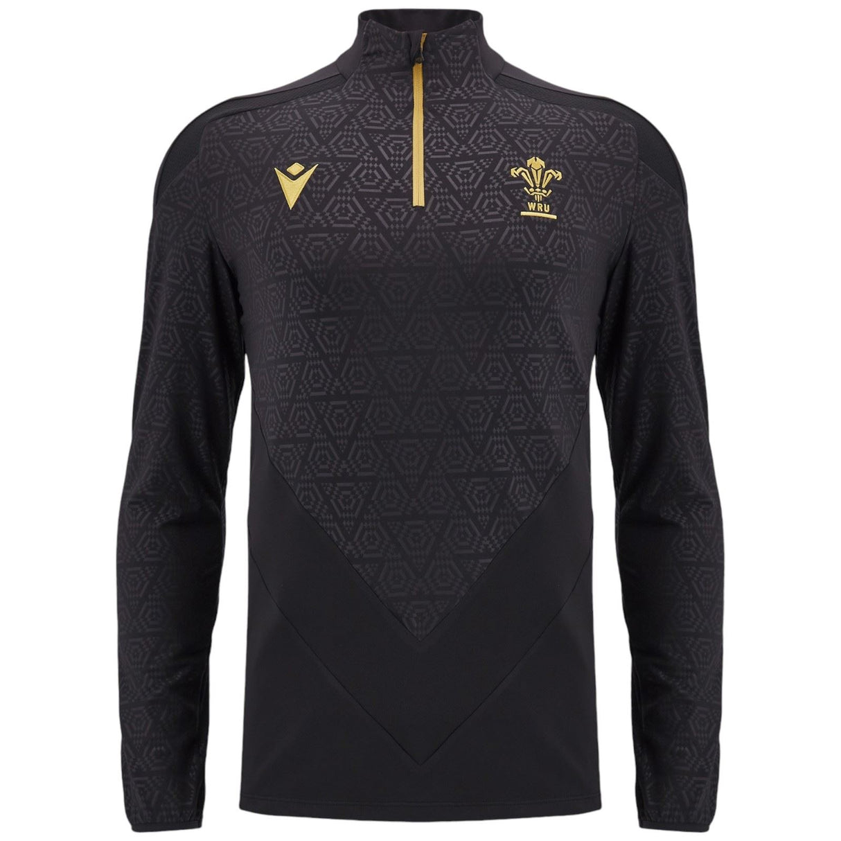 Macron Wales 2024/25 Long Sleeved 1/4 Zip Rugby Training Top