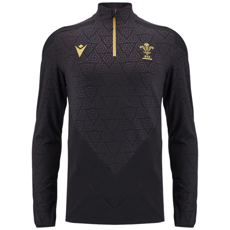 Macron Wales 2024/25 Long Sleeved 1/4 Zip Rugby Training Top