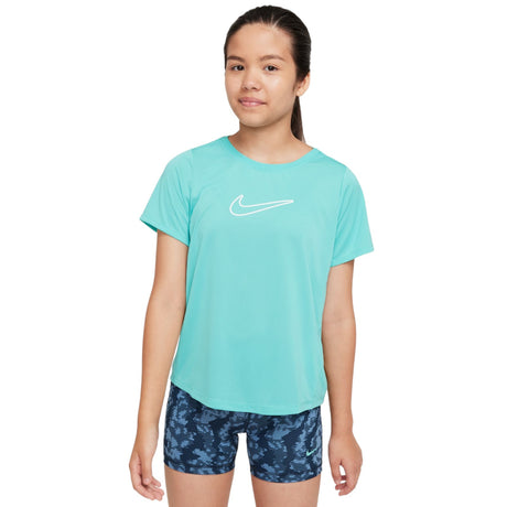 NIKE One Fitted Dri-FIT Girls Short-Sleeve Top