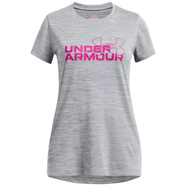 Under Armour Tech Twist Wordmark Logo Girls Short Sleeved T-Shirt