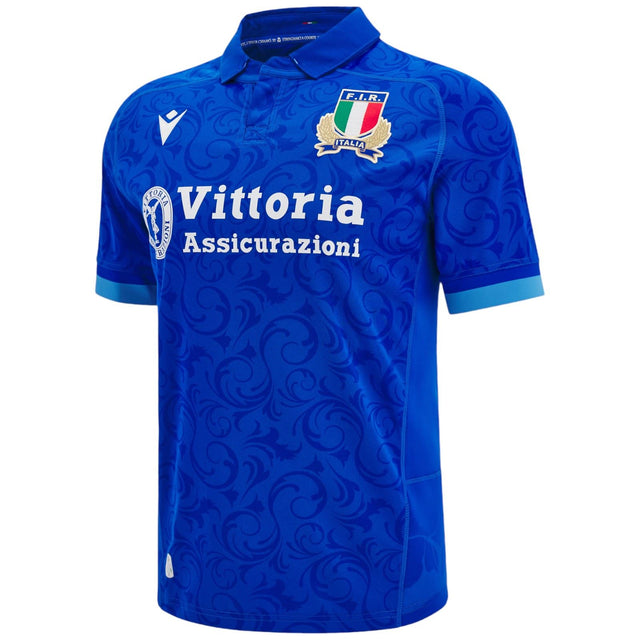 Macron Italy 2024/25 Short Sleeved Home Replica Rugby Jersey