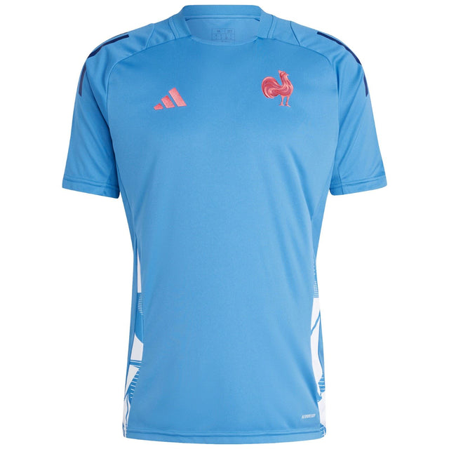 adidas France 2024/25 Short Sleeved Performance Rugby Training T-Shirt