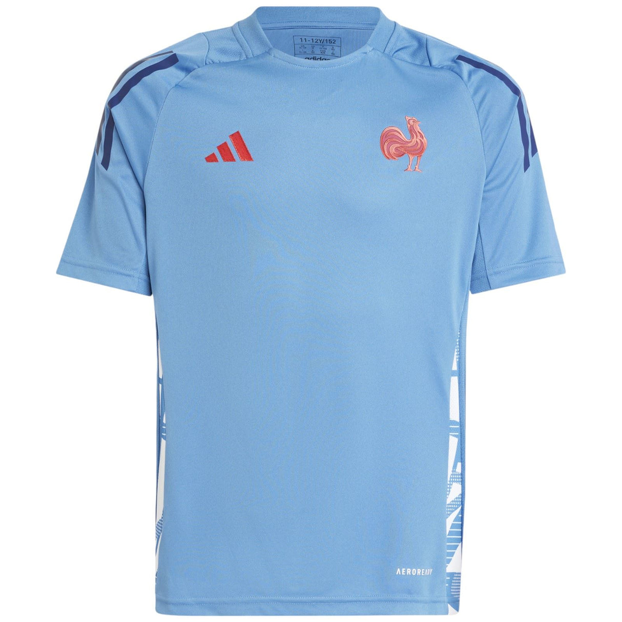 adidas France 2024/25 Kids Rugby Performance Short Sleeved Training T-Shirt