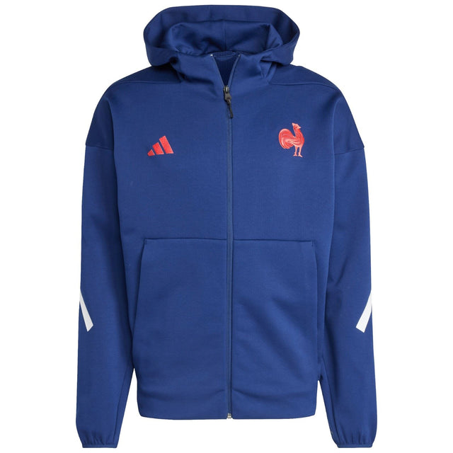 adidas France 2024/25 Full-Zip Rugby Travel Hoodie