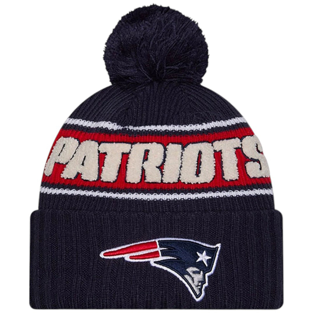 New Era Patriots NFL Sideline 2024 Bobble Beanie Hat