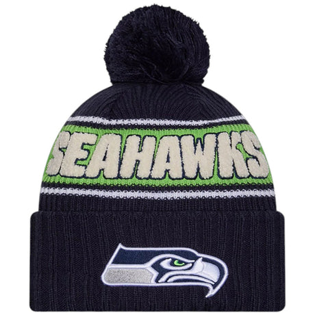 New Era Seahawks NFL Sideline 2024 Bobble Beanie Hat