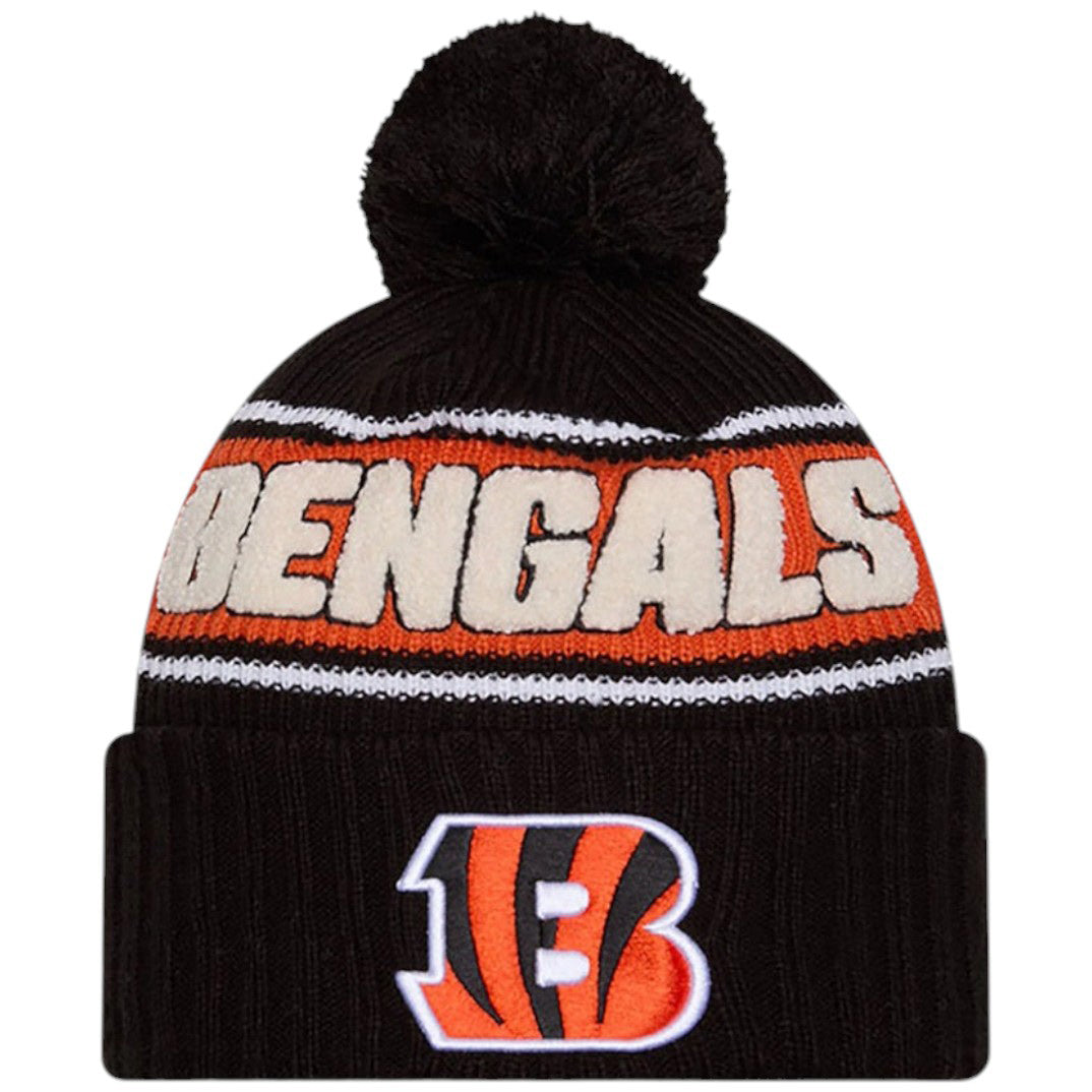 New Era Bengals NFL Sideline 2024 Bobble Beanie Hat