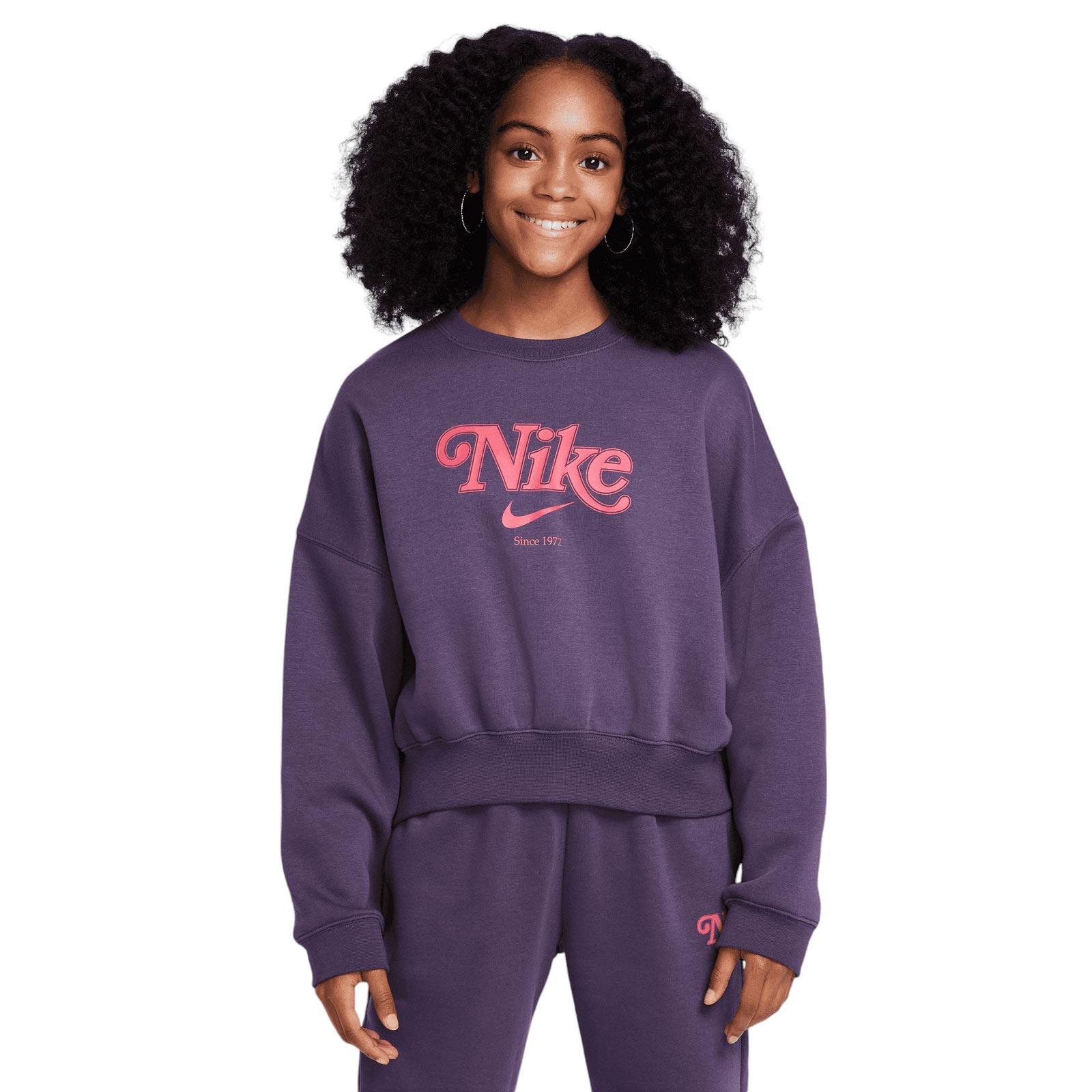 Nike cropped fleece sweatshirt sale