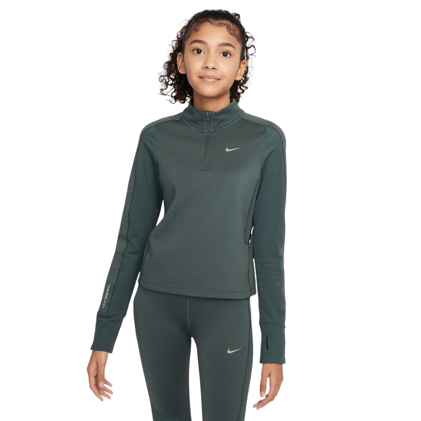 Green half zip nike sale