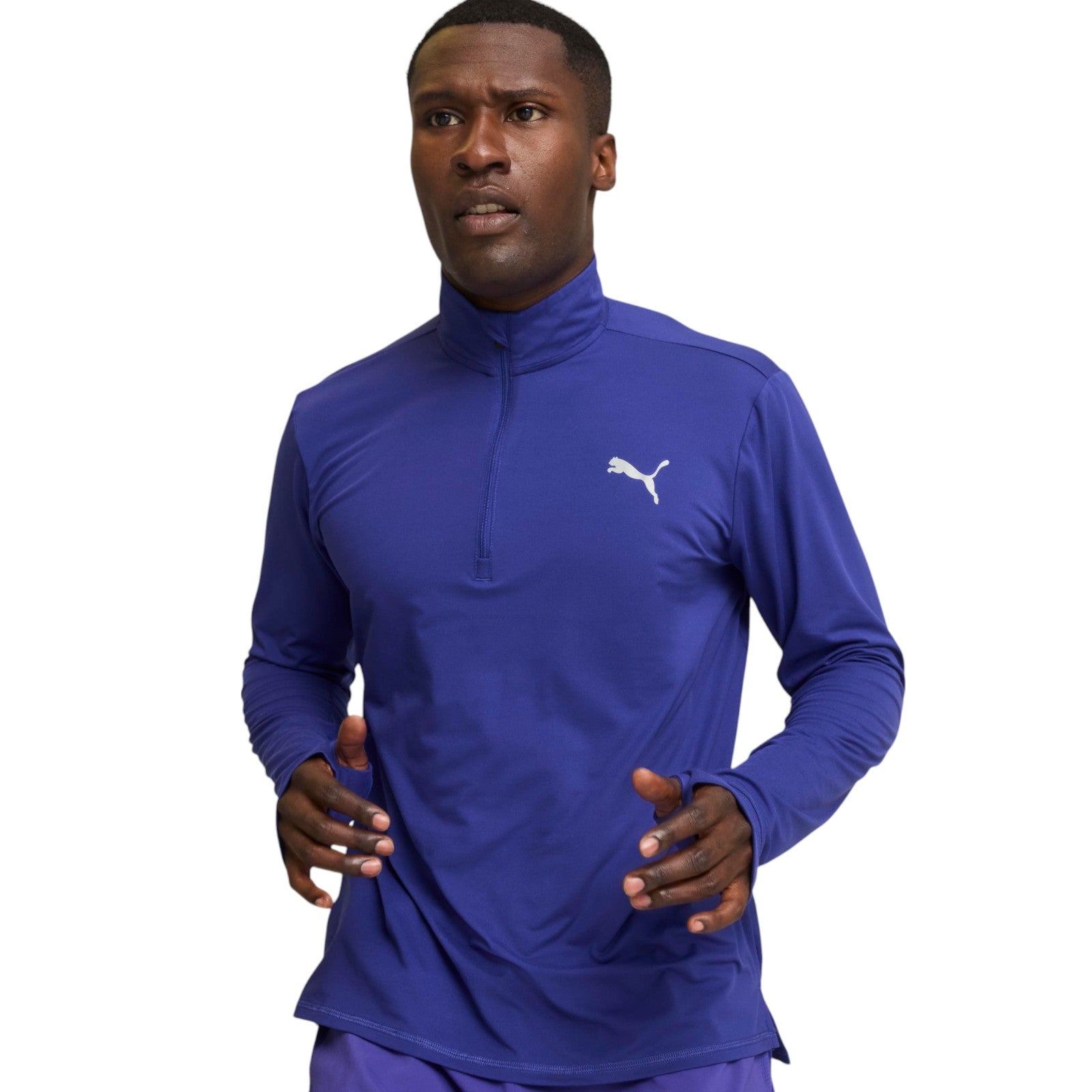 Puma Run Favorite Mens Quarter Zip Blue