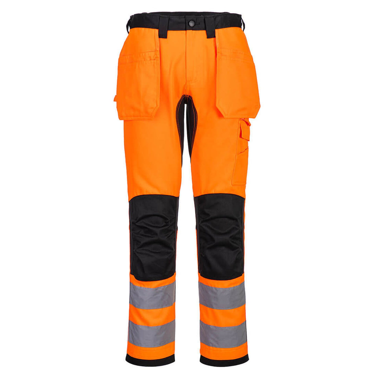 Portwest WX2 Eco Hi-Vis Holster Pocket Trousers Orange/Black