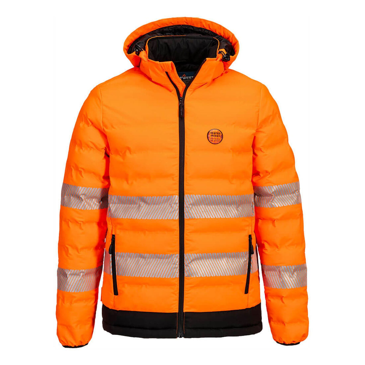 Portwest Hi-Vis Ultrasonic Heated Tunnel Jacket Orange/Black