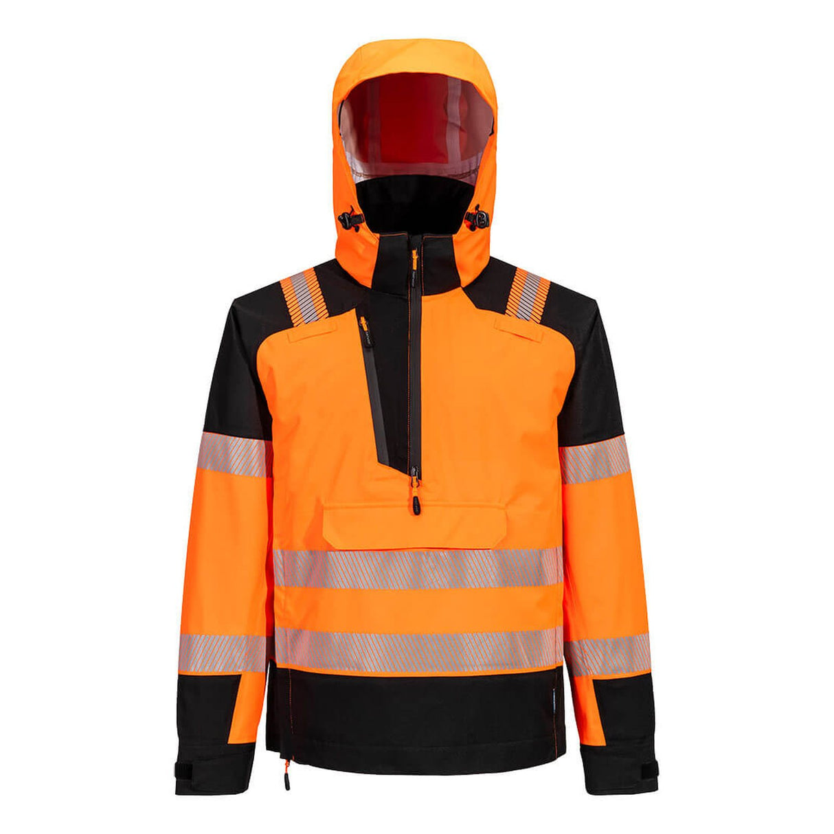 Portwest PW3 Hi-Vis Overhead Rain Jacket (3L) Orange/Black