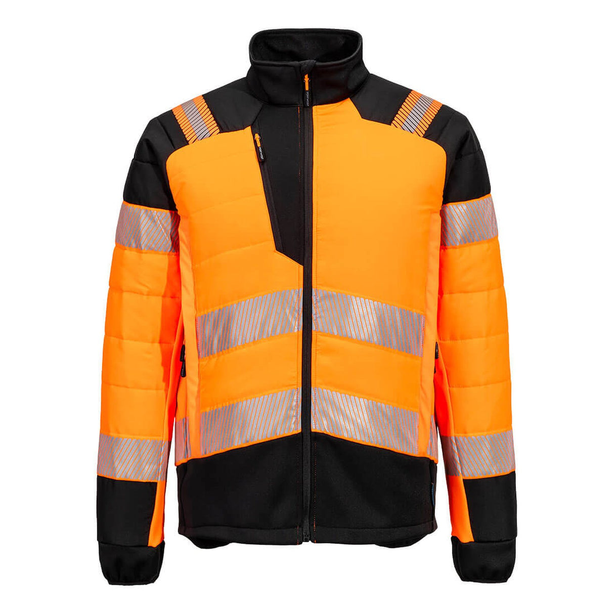 Portwest PW3 Hi-Vis Hybrid Baffle Jacket Orange/Black