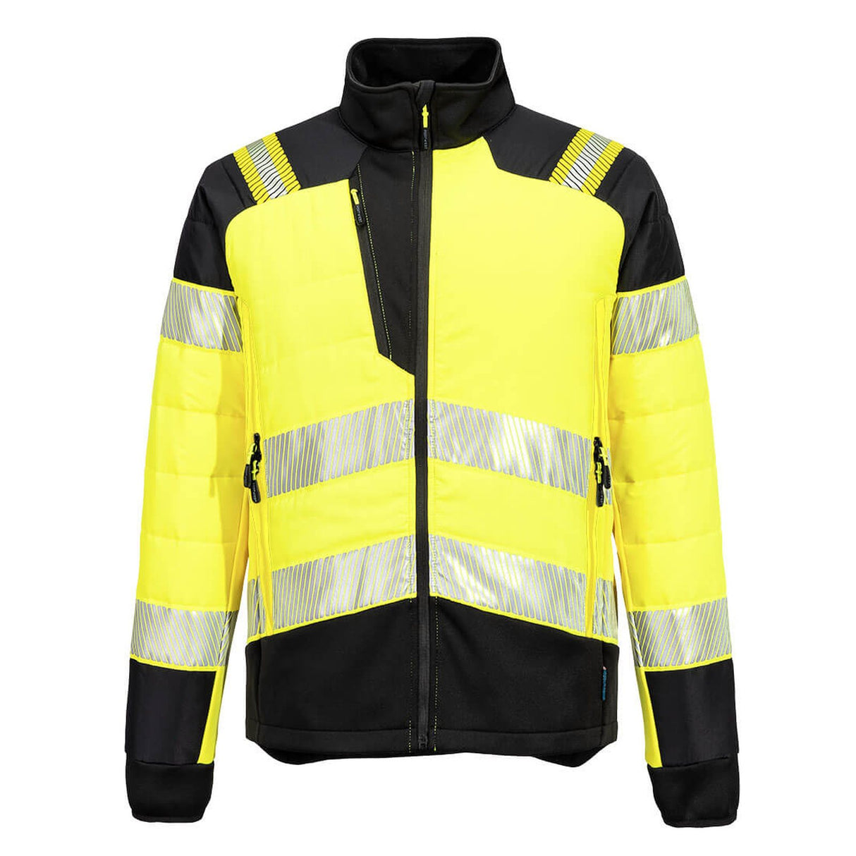 Portwest PW3 Hi-Vis Hybrid Baffle Jacket Yellow/Black