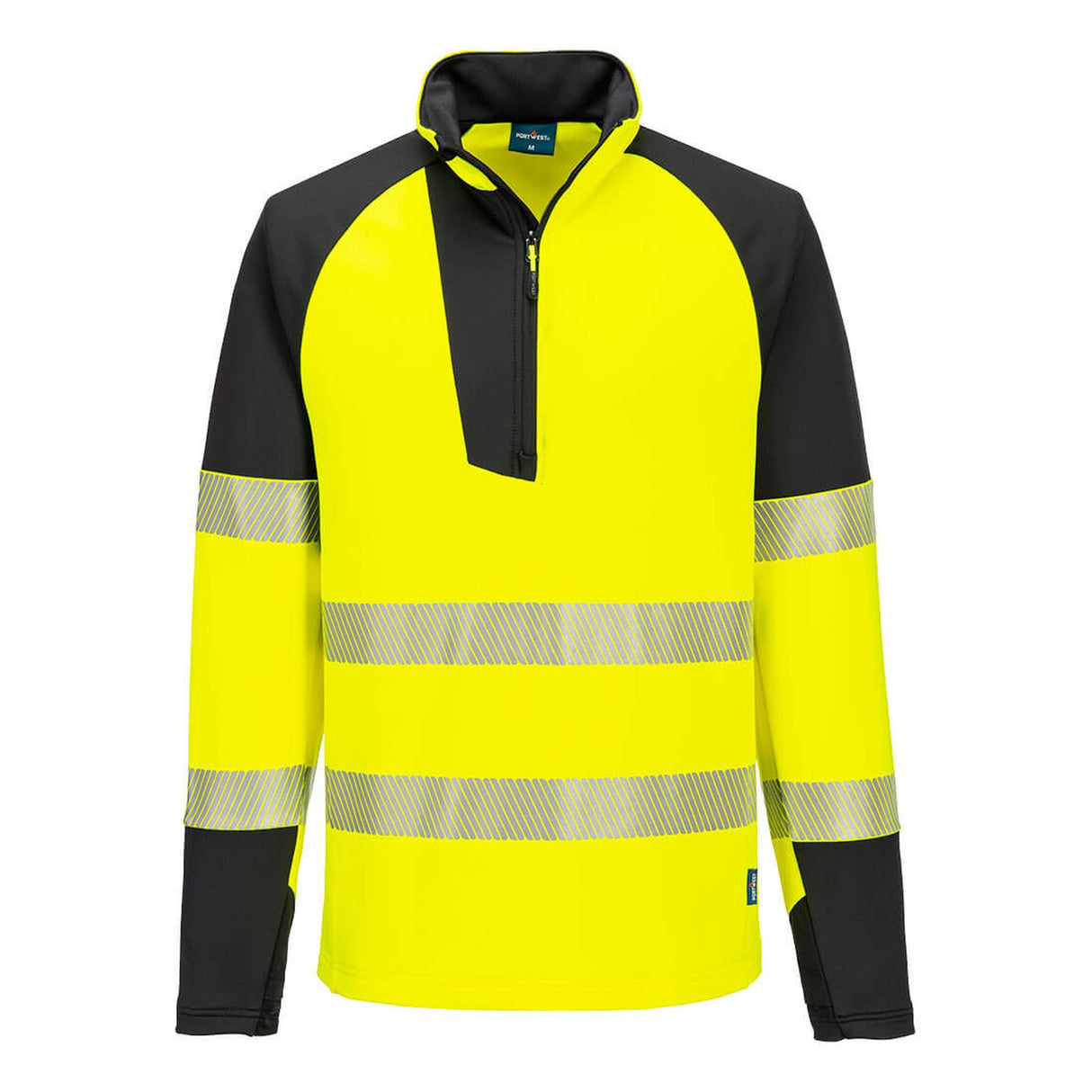 Portwest PW3 Hi-Vis 1/4 Zip Sweatshirt Yellow/Black