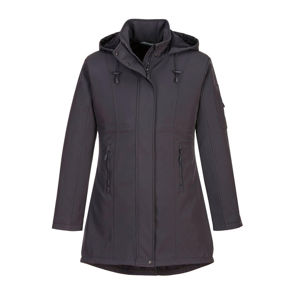 Portwest Carla Women's Hooded Softshell Jacket (3L) Charcoal Grey