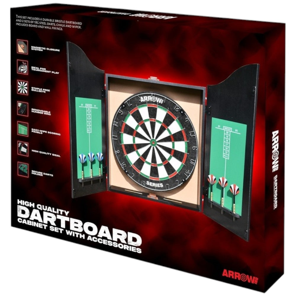 Arrow180 Bristle Dartboard Cabinet Set