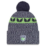 New Era Seattle Seahawks 2023/24 Sideline Cuffed Bobble Hat