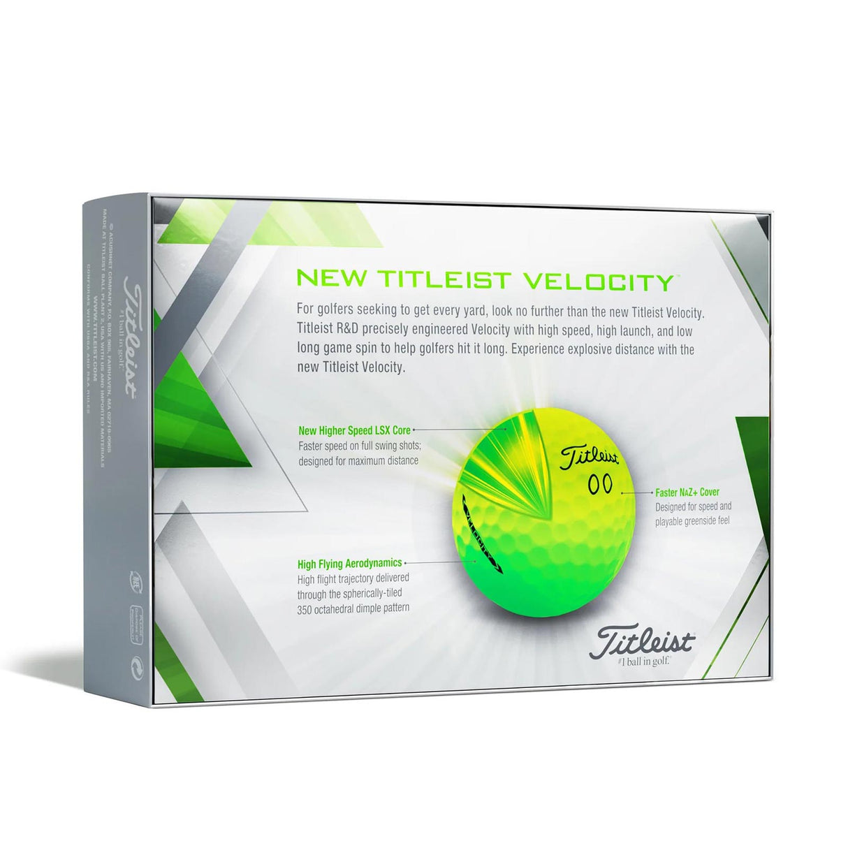 Titleist Velocity Dozen Golf Balls - Green