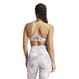 adidas Aeroreact Training Essentials Light Support Tie-Dye Flower-Print Womens Bra