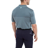 Footjoy Pique Stripe Polo Blue