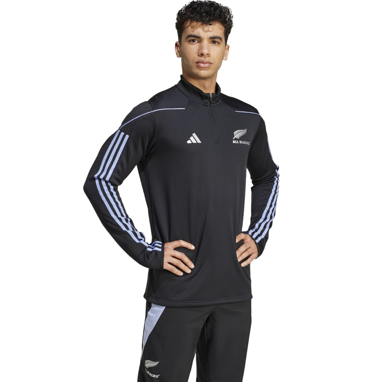 adidas All Blacks 1/4 Zip Long Sleeved Fleece Top