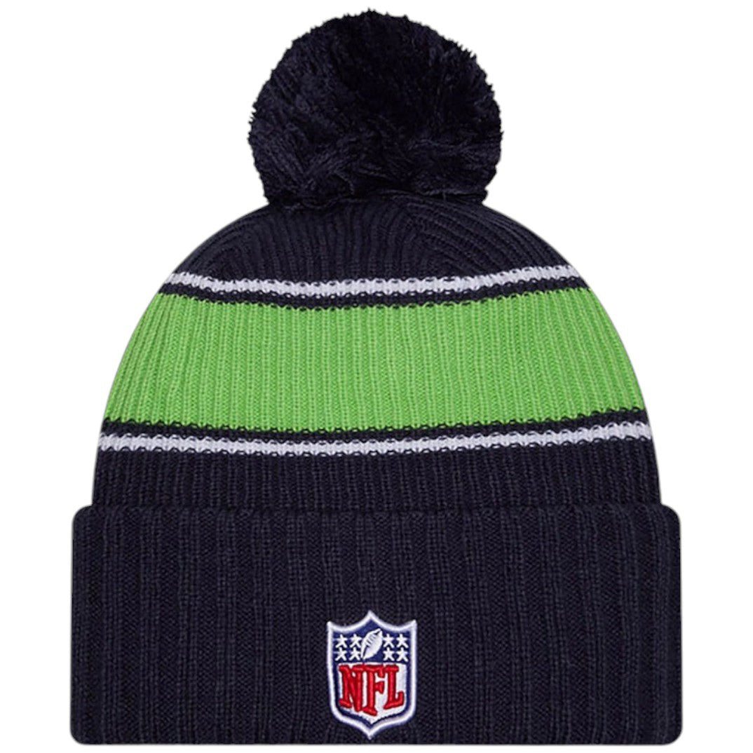 New Era Seahawks NFL Sideline 2024 Bobble Beanie Hat