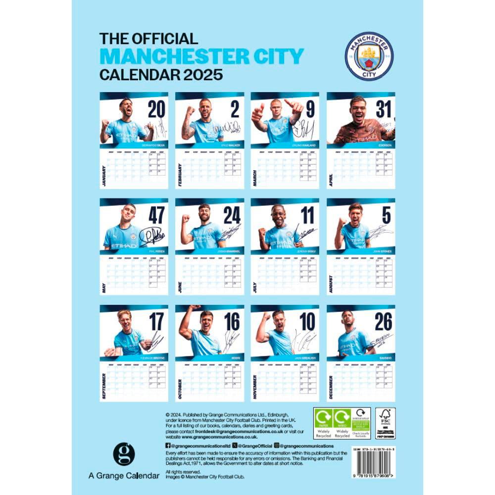 Daricia Manchester City 2025 Football Calendar