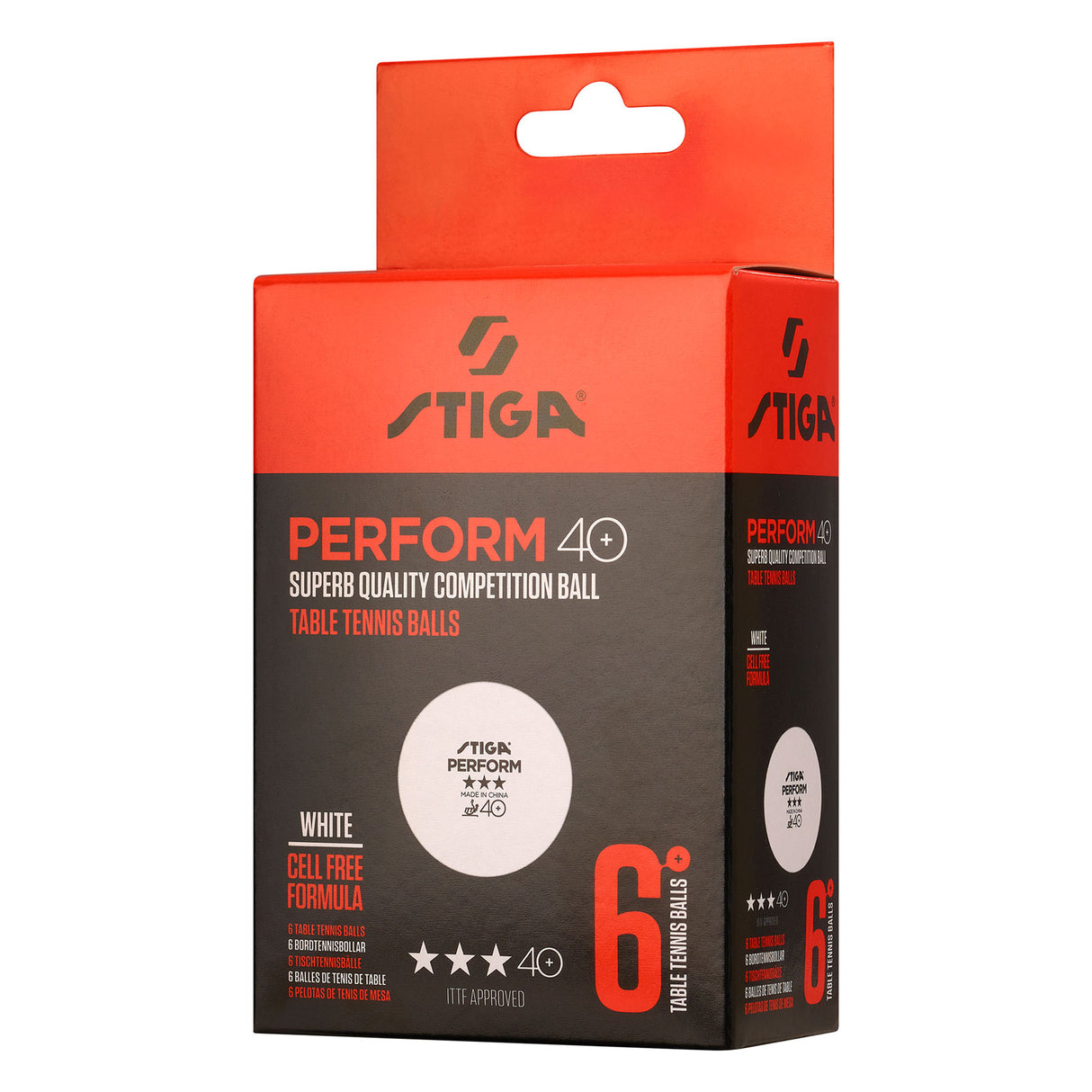 Stiga Perform 3-Star Table Tennis Ball, 6-pack