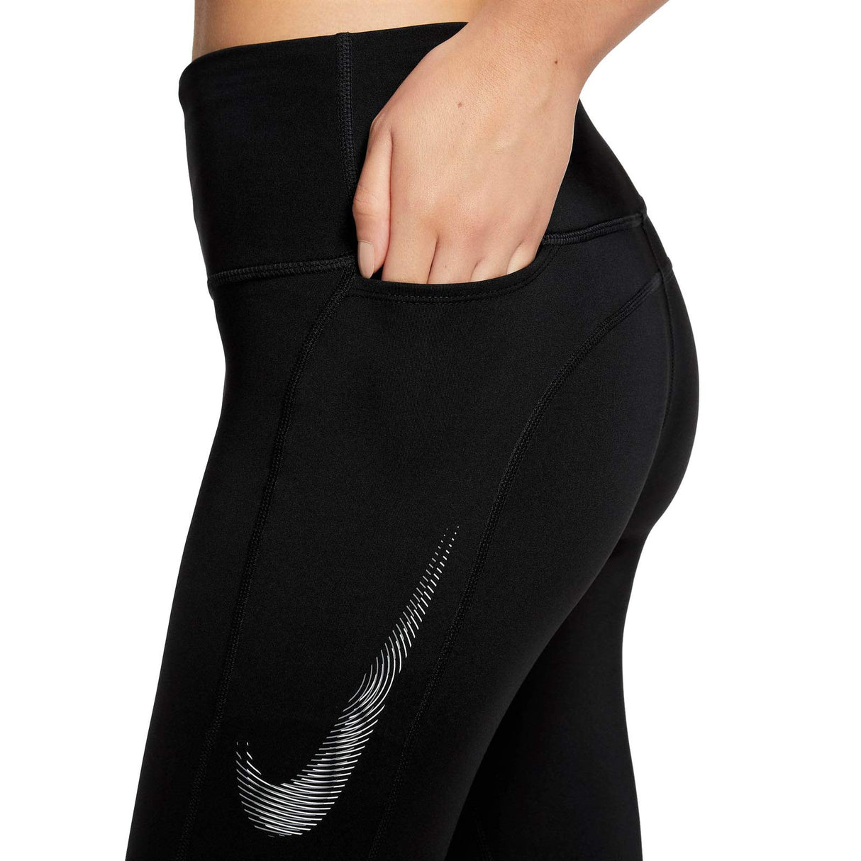 Nike Fast Womens Mid-Rise 7/8 Graphic Leggings with Pockets