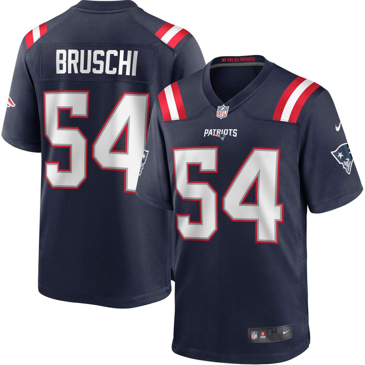 Nike NFL Patriots Bruschi 54 Home Game Jersey