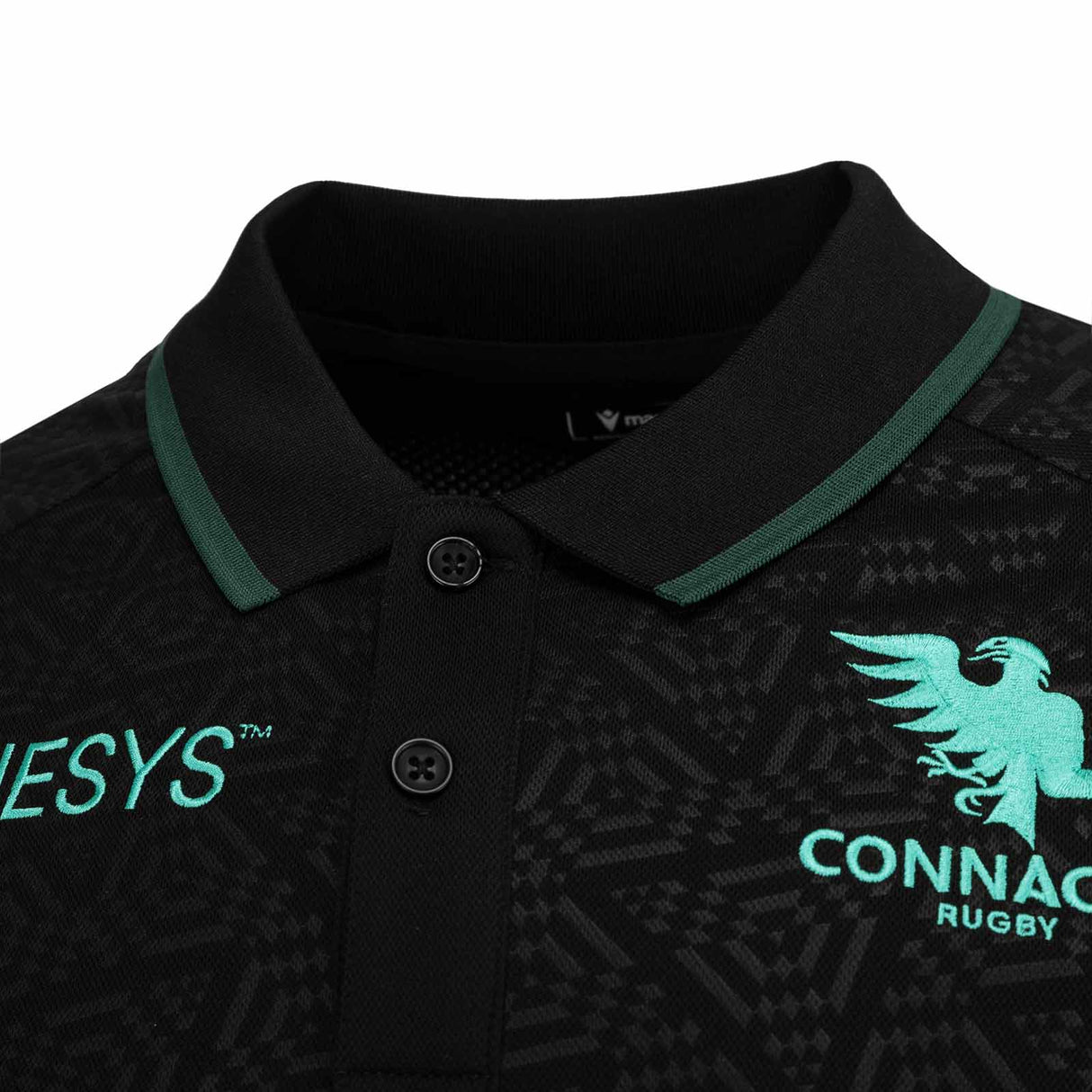 Macron Connacht Rugby 2024/25 Short Sleeved Mens Travel Polo Shirt