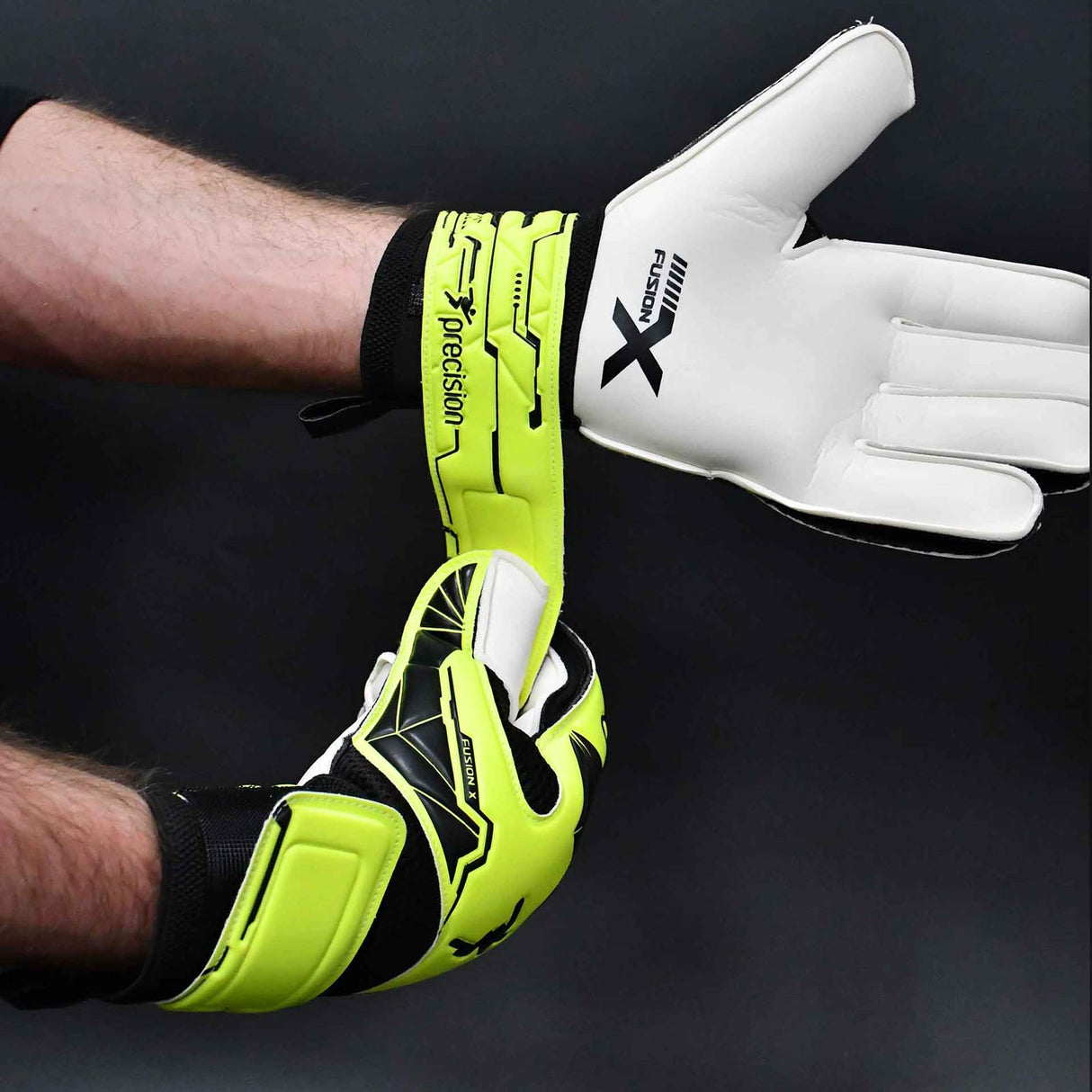 Precision Junior Fusion X Flat Cut Essential Goalkeeper Gloves